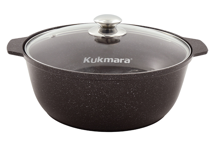жмк528а Кастрюля-жаровня 5л диаметром 28см со стеклянной крышкой, АП (кофейный мрамор)  жмк528а Кастрюля-жаровня 5л диаметром 28см со стеклянной крышкой, АП (кофейный мрамор)
